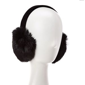 NWT Black Fur Velvet Band Earmuffs